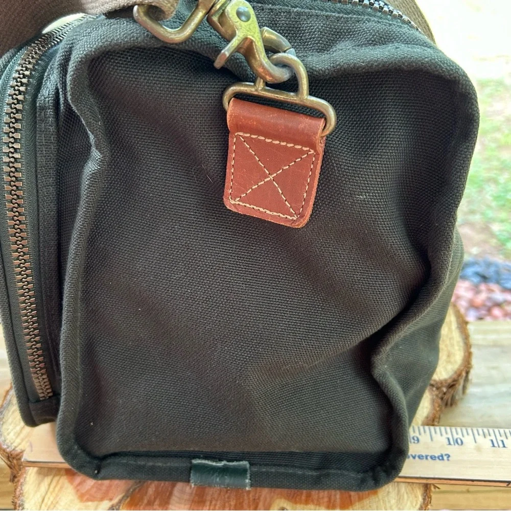 Vintage Dakota Dark Green Canvas & Brown Leather Messenger Bag